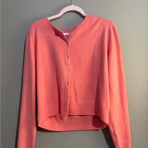 Pink Button-Up Cardigan